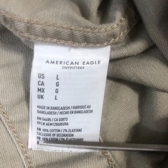 American Eagle Shirt Mens Large Brown Tan Button Up classiccore‎ Pocket Preppy - Picture 8 of 11